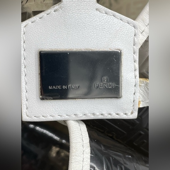 Rare Vintage Clear Black Zucca FF PVC Shopper Tote with Pouch - Picture 8 of 16